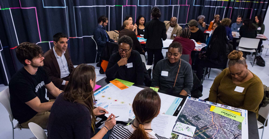 community members and leaders in discussion about culture in NYC